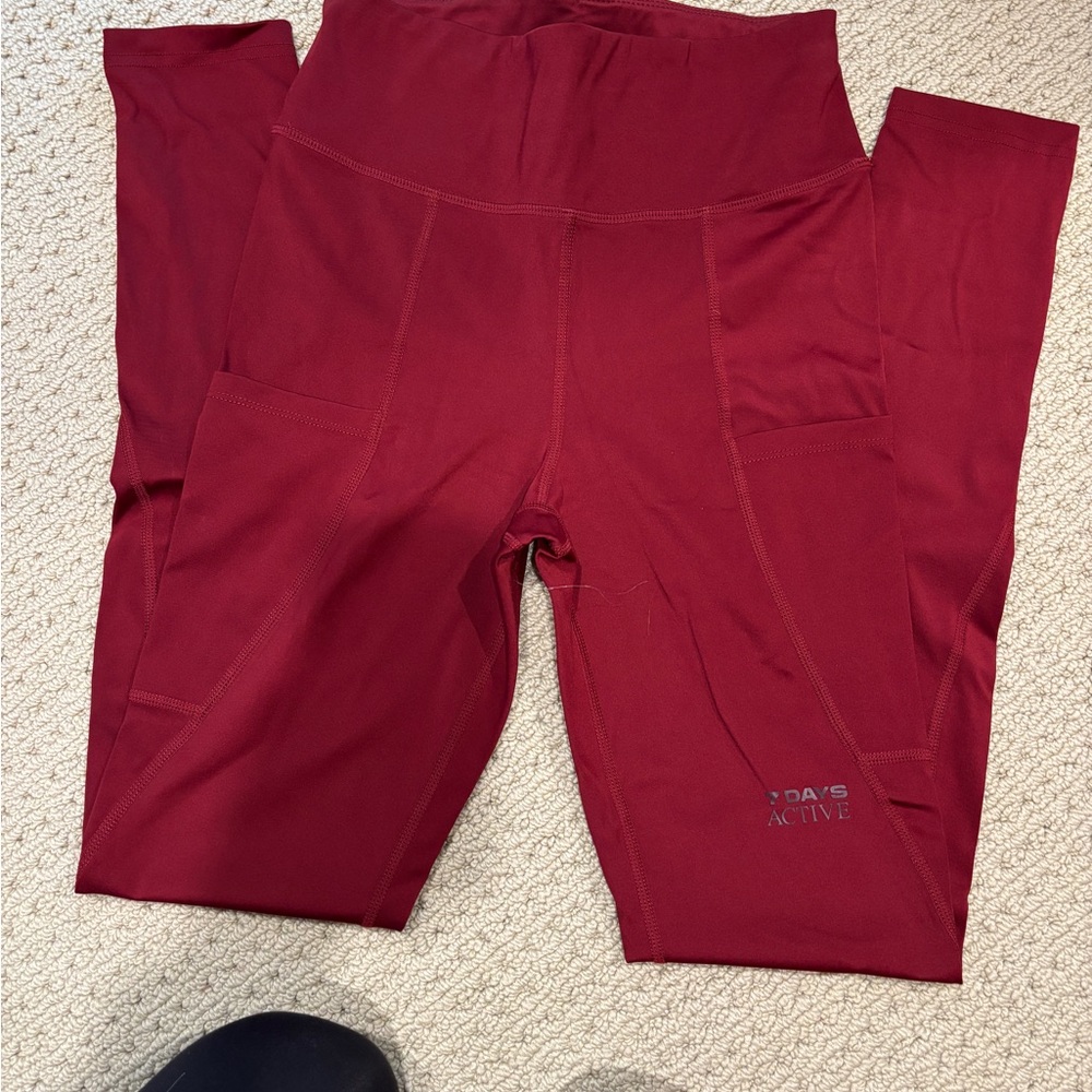 Women's Red Active Leggings and top